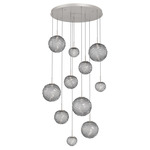 Gaia Round Multi Light Pendant - Beige Silver / Smoke