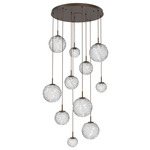 Gaia Round Multi Light Pendant - Flat Bronze / Clear