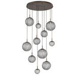 Gaia Round Multi Light Pendant - Flat Bronze / Smoke