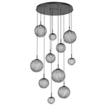 Gaia Round Multi Light Pendant - Matte Black / Smoke