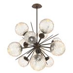 Gaia Starburst Chandelier - Flat Bronze / Amber