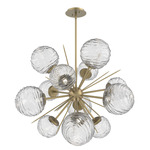 Gaia Starburst Chandelier - Gilded Brass / Clear