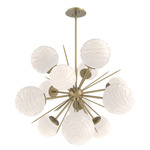Gaia Starburst Chandelier - Gilded Brass / Opal White