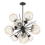 Gaia Starburst Chandelier - Matte Black / Amber