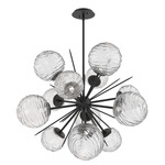 Gaia Starburst Chandelier - Matte Black / Clear