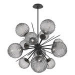 Gaia Starburst Chandelier - Matte Black / Smoke