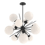 Gaia Starburst Chandelier - Matte Black / Opal White
