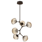 Mesa Modern Vine Chandelier - Flat Bronze / Mesa Amber