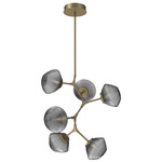 Mesa Modern Vine Chandelier - Gilded Brass / Mesa Smoke