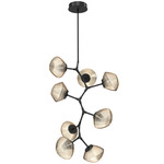 Mesa Modern Vine Chandelier - Matte Black / Mesa Amber