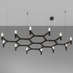 Crown Plana Mega Pendant - Overstock - Black / Sandblasted Glass