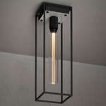 Caged Ceiling Light - Overstock - Satin Black / White Marble