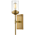 Calliope Wall Sconce - Overstock - Foundry Brass / Clear