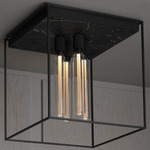 Caged 4.0 Ceiling Light - Overstock - Satin Black / Black Marble