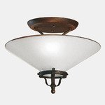 Country II Semi Flush Ceiling Light - Open Box - Brass / White