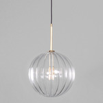 Dries Pendant - Open Box - Lacquered Burnished Brass / Dries Ribbon