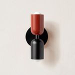 Up Down Slim Wall Sconce - Overstock - Black / Oxide Red / Black