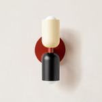 Up Down Slim Wall Sconce - Overstock - Oxide Red / Bone / Black