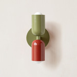 Up Down Slim Wall Sconce - Overstock - Reed Green / Reed Green / Oxide Red