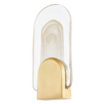 Morganite Wall Sconce - Overstock - Vintage Brass / Clear