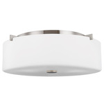 Sunset Drive Ceiling Light - Overstock - Brushed Steel / White