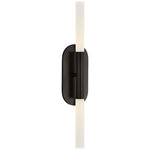 Rousseau Dual Tube Bathroom Vanity Light - Overstock - Bronze / Etched Crystal