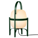 Cesta Outdoor Table / Floor Lamp - English Green / White Opal