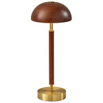 Ronny Portable Table Lamp - Antique Brass / Walnut / Frosted