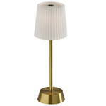 Bobby Portable Table Lamp - Antique Brass / Off White