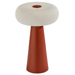 Ozzie Portable Table Lamp - Reddish Brown / White