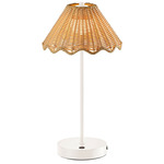 Stevie Cordless Table Lamp - White / Rattan