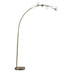 Ronan Arc Floor Lamp - Antique Brass / White