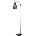 Tate Floor Lamp - Black / Smoke