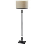 Zeek Floor Lamp - Black / Cream / Black Trim