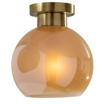 Atticus Ceiling Light - Antique Brass / Amber