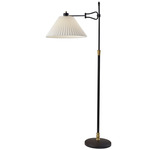Elijah Floor Lamp - Black / Antique Brass / Off White