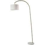 Chrystie Floor Lamp - Antique Brass / White