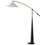 Leroy Floor Lamp - Black / Antique Brass / Off White