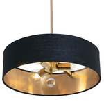 Celine Convertible Pendant - Satin Brass / Black / Gold