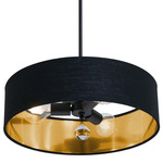Celine Convertible Pendant - Black / Black / Gold