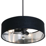 Celine Convertible Pendant - Black / Black / Silver