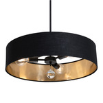 Celine Convertible Pendant - Black / Black / Gold