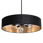 Celine Convertible Pendant - Black / Black / Gold