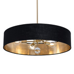 Celine Convertible Pendant - Satin Brass / Black / Gold
