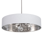 Celine Convertible Pendant - Satin Nickel / White / Silver