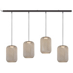Outrack Nans Outdoor Multi Light Linear Pendant - Aluminum / Brown