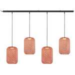 Outrack Nans Outdoor Multi Light Linear Pendant - Aluminum / Red