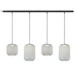 Outrack Nans Outdoor Multi Light Linear Pendant - Aluminum / Beige