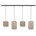 Outrack Nans Outdoor Multi Light Linear Pendant - Aluminum / Brown