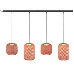 Outrack Nans Outdoor Multi Light Linear Pendant - Aluminum / Red